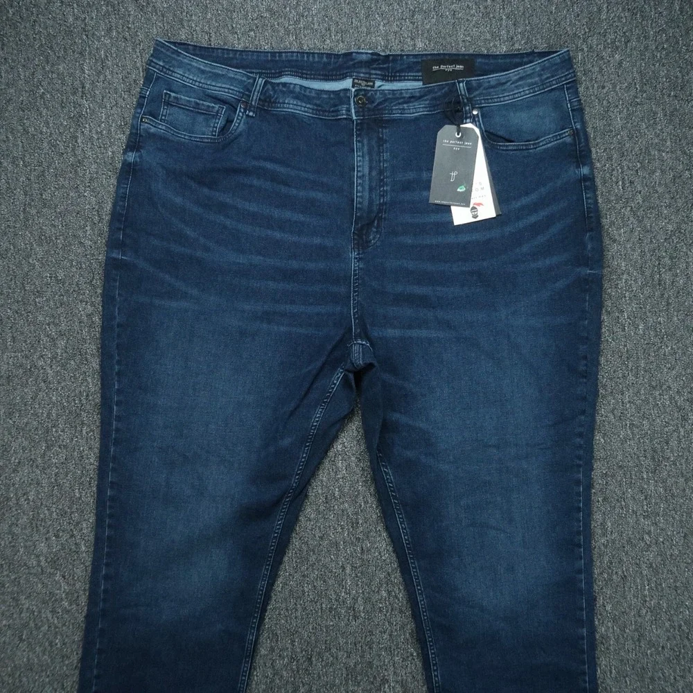 The Perfect Jean Jeans Men 48x32 Blue Slim‎ Thick Dark Wash Whiskered 5 Pocket